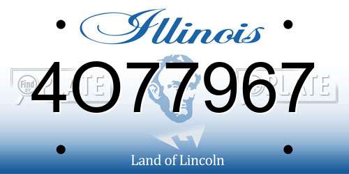 4O77967 Illinois License Plate