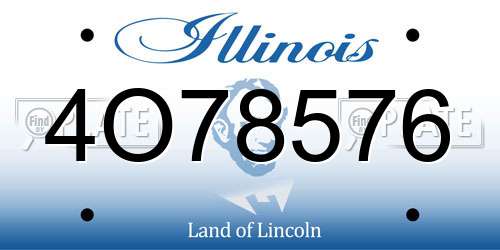4O78576 Illinois License Plate