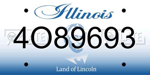 4O89693 Illinois License Plate