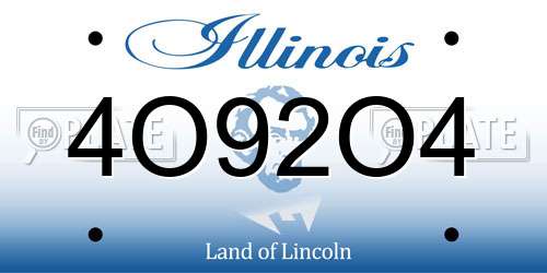 4O92O4 Illinois License Plate