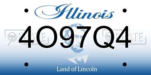4O97Q4 Illinois License Plate