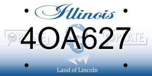 4OA627 Illinois License Plate