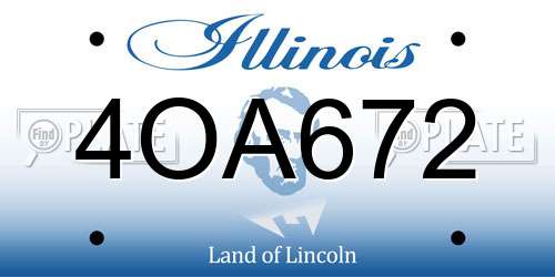 4OA672 Illinois License Plate