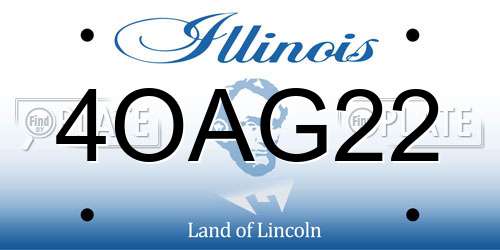 4OAG22 Illinois License Plate