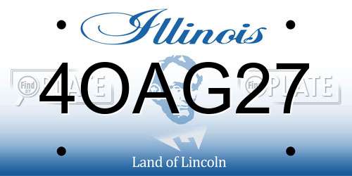 4OAG27 Illinois License Plate