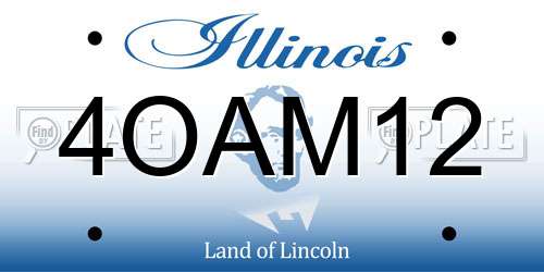 4OAM12 Illinois License Plate
