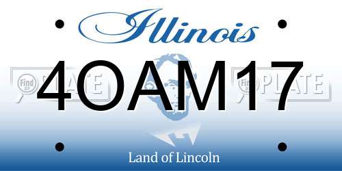 4OAM17 Illinois License Plate
