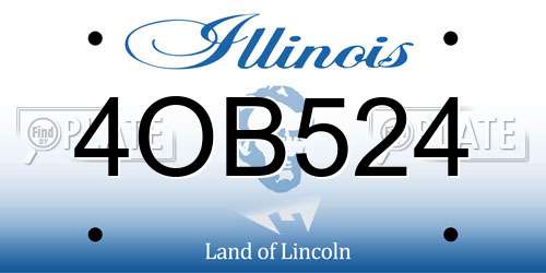 4OB524 Illinois License Plate
