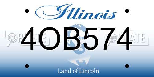 4OB574 Illinois License Plate