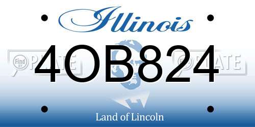 4OB824 Illinois License Plate