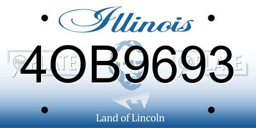 4OB9693 Illinois License Plate