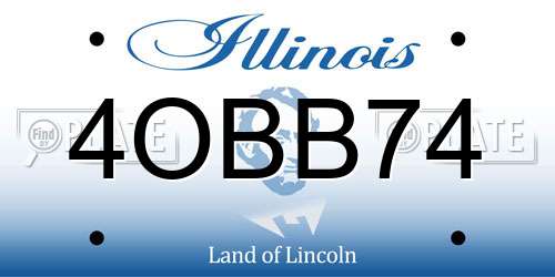 4OBB74 Illinois License Plate