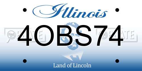4OBS74 Illinois License Plate