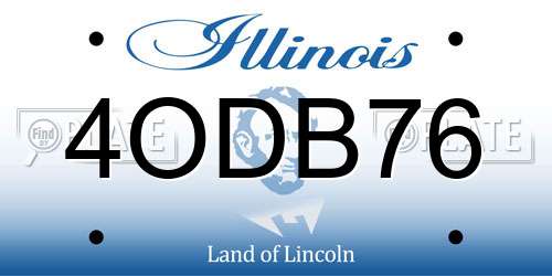 4ODB76 Illinois License Plate