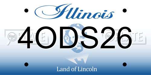 4ODS26 Illinois License Plate