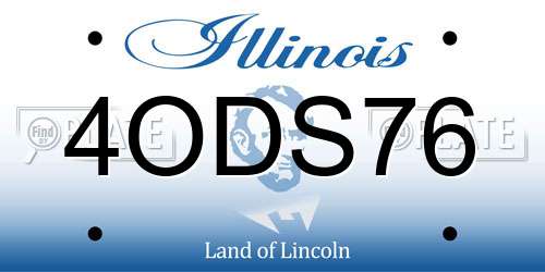 4ODS76 Illinois License Plate