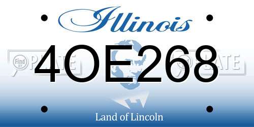 4OE268 Illinois License Plate