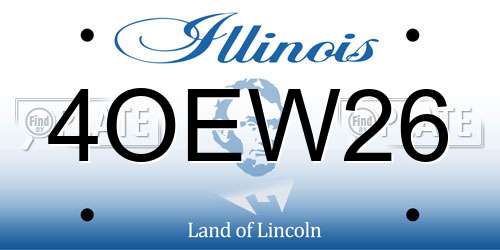 4OEW26 Illinois License Plate