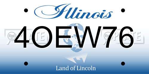 4OEW76 Illinois License Plate