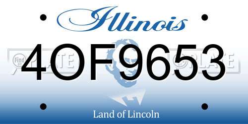 4OF9653 Illinois License Plate