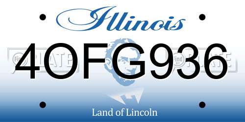 4OFG936 Illinois License Plate