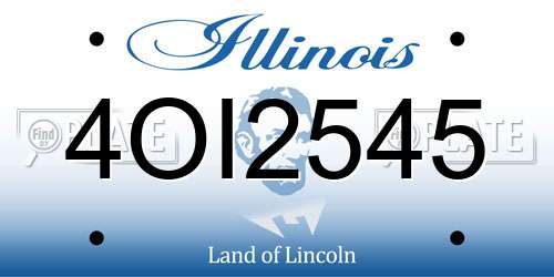 4OI2545 Illinois License Plate