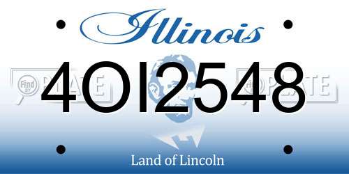 4OI2548 Illinois License Plate