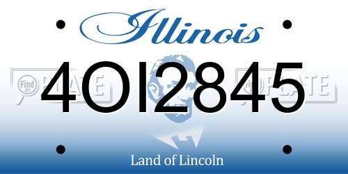 4OI2845 Illinois License Plate