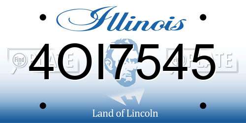 4OI7545 Illinois License Plate