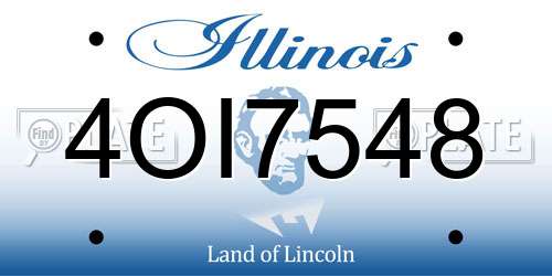 4OI7548 Illinois License Plate