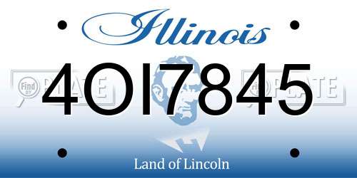 4OI7845 Illinois License Plate