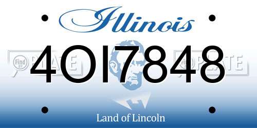 4OI7848 Illinois License Plate