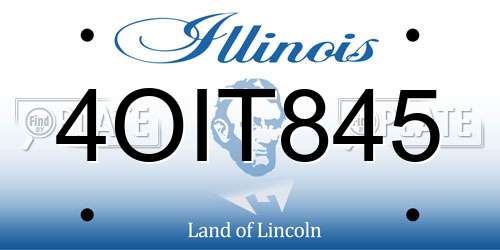 4OIT845 Illinois License Plate