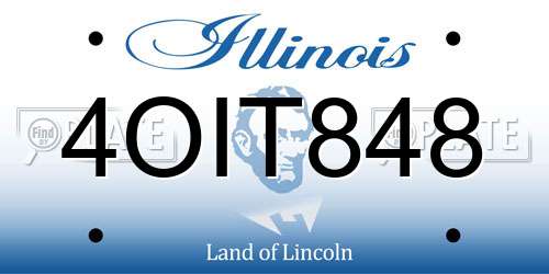 4OIT848 Illinois License Plate
