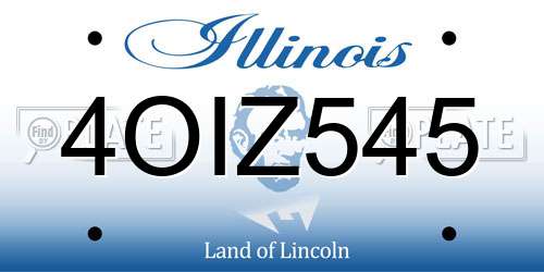4OIZ545 Illinois License Plate