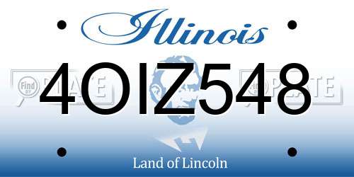 4OIZ548 Illinois License Plate