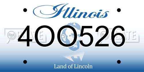 4OO526 Illinois License Plate