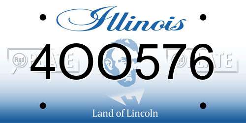 4OO576 Illinois License Plate