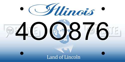 4OO876 Illinois License Plate