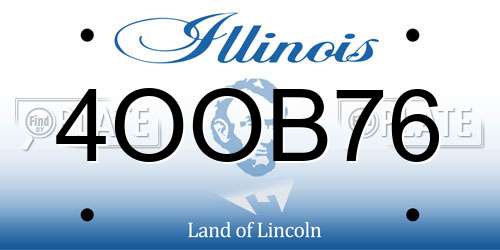 4OOB76 Illinois License Plate