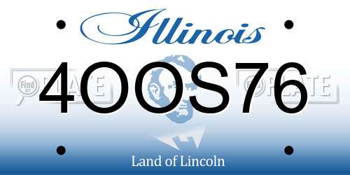 4OOS76 Illinois License Plate