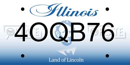 4OQB76 Illinois License Plate