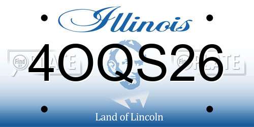 4OQS26 Illinois License Plate
