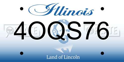 4OQS76 Illinois License Plate