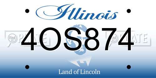 4OS874 Illinois License Plate