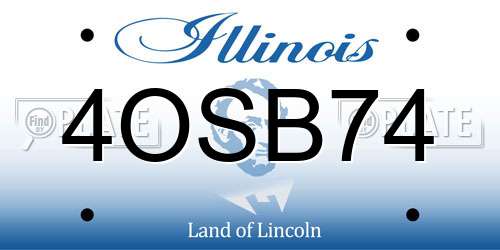 4OSB74 Illinois License Plate