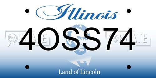 4OSS74 Illinois License Plate