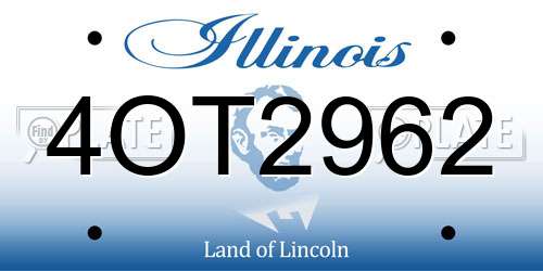 4OT2962 Illinois License Plate
