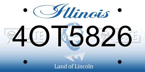 4OT5826 Illinois License Plate