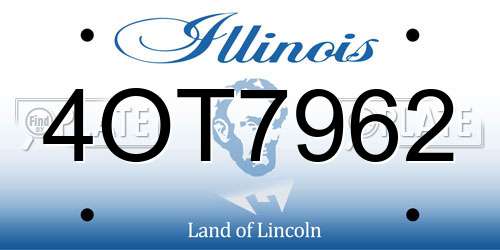 4OT7962 Illinois License Plate
